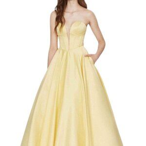 NWT Angela & Alison 91071Prom Dress Yellow Size 10